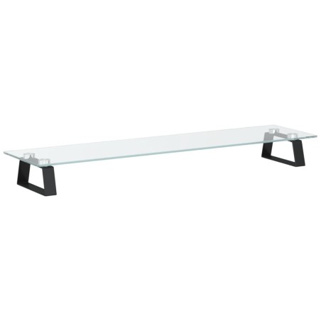 vidaXL Monitorständer Schwarz 80x20x8 cm Hartglas und Metall