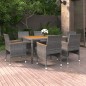 7-tlg. Garten-Essgruppe Poly Rattan Grau 7-tlg. Garten-Essgruppe Poly Rattan Grau