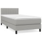 vidaXL Boxspringbett mit Matratze Hellgrau 80x200 cm Stoff vidaXL Boxspringbett mit Matratze Hellgrau 80x200 cm Stoff