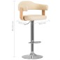 vidaXL Barhocker 2 Stk. Creme Bugholz und Kunstleder vidaXL Barhocker 2 Stk. Creme Bugholz und Kunstleder
