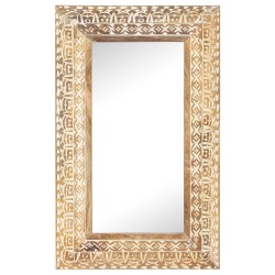 vidaXL Spiegel Handgeschnitzt 80x50x2,6 cm Massivholz Mango