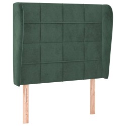 vidaXL Kopfteil mit Ohren Dunkelgrün 103x23x118/128 cm Samt