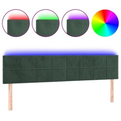 vidaXL LED Kopfteil Dunkelgrün 200x5x78/88 cm Samt