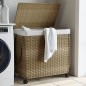 vidaXL Wäschekorb mit Rollen 60x35x60,5 cm Rattan vidaXL Wäschekorb mit Rollen 60x35x60,5 cm Rattan