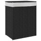vidaXL Wäschekorb mit Deckel Schwarz 46x33x60 cm Poly Rattan vidaXL Wäschekorb mit Deckel Schwarz 46x33x60 cm Poly Rattan