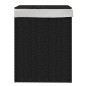 vidaXL Wäschekorb mit Deckel Schwarz 46x33x60 cm Poly Rattan vidaXL Wäschekorb mit Deckel Schwarz 46x33x60 cm Poly Rattan