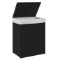 vidaXL Wäschekorb mit Deckel Schwarz 46x33x60 cm Poly Rattan vidaXL Wäschekorb mit Deckel Schwarz 46x33x60 cm Poly Rattan