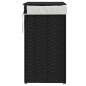 vidaXL Wäschekorb mit Deckel Schwarz 46x33x60 cm Poly Rattan vidaXL Wäschekorb mit Deckel Schwarz 46x33x60 cm Poly Rattan
