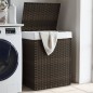 vidaXL Wäschekorb mit Deckel Dunkelbraun 46x33x60 cm Poly Rattan vidaXL Wäschekorb mit Deckel Dunkelbraun 46x33x60 cm Poly Rattan