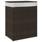 vidaXL Wäschekorb mit Deckel Dunkelbraun 46x33x60 cm Poly Rattan vidaXL Wäschekorb mit Deckel Dunkelbraun 46x33x60 cm Poly Rattan