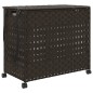 vidaXL Wäschekorb mit Rollen Dunkelbraun 66x35x60 cm Rattan vidaXL Wäschekorb mit Rollen Dunkelbraun 66x35x60 cm Rattan