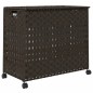 vidaXL Wäschekorb mit Rollen Dunkelbraun 66x35x60 cm Rattan vidaXL Wäschekorb mit Rollen Dunkelbraun 66x35x60 cm Rattan