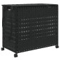 vidaXL Wäschekorb mit Rollen Schwarz 66x35x60 cm Rattan vidaXL Wäschekorb mit Rollen Schwarz 66x35x60 cm Rattan