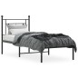 vidaXL Bettgestell mit Kopfteil Metall Schwarz 75x190 cm vidaXL Bettgestell mit Kopfteil Metall Schwarz 75x190 cm