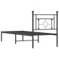 vidaXL Bettgestell mit Kopfteil Metall Schwarz 75x190 cm vidaXL Bettgestell mit Kopfteil Metall Schwarz 75x190 cm