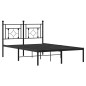 vidaXL Bettgestell mit Kopfteil Metall Schwarz 120x190 cm