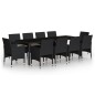 11-tlg. Garten-Essgruppe Poly Rattan Schwarz 11-tlg. Garten-Essgruppe Poly Rattan Schwarz
