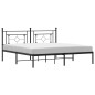 vidaXL Bettgestell mit Kopfteil Metall Schwarz 180x200 cm vidaXL Bettgestell mit Kopfteil Metall Schwarz 180x200 cm
