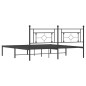 vidaXL Bettgestell mit Kopfteil Metall Schwarz 180x200 cm vidaXL Bettgestell mit Kopfteil Metall Schwarz 180x200 cm