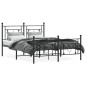 vidaXL Bettgestell mit Kopf- und Fußteil Metall Schwarz 140x190 cm vidaXL Bettgestell mit Kopf- und Fußteil Metall Schwarz 140x190 cm