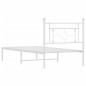 vidaXL Bettgestell mit Kopfteil Metall Weiß 90x200 cm vidaXL Bettgestell mit Kopfteil Metall Weiß 90x200 cm