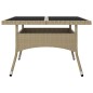 9-tlg. Garten-Essgruppe Poly Rattan und Glas Beige 9-tlg. Garten-Essgruppe Poly Rattan und Glas Beige