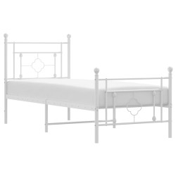 vidaXL Bettgestell mit Kopf- und Fußteil Metall Weiß 80x200 cm