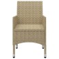 9-tlg. Garten-Essgruppe Poly Rattan und Glas Beige 9-tlg. Garten-Essgruppe Poly Rattan und Glas Beige