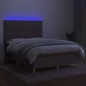 vidaXL Boxspringbett mit Matratze & LED Taupe 140x200 cm Stoff vidaXL Boxspringbett mit Matratze & LED Taupe 140x200 cm Stoff