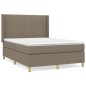 vidaXL Boxspringbett mit Matratze Taupe 140x200 cm Stoff vidaXL Boxspringbett mit Matratze Taupe 140x200 cm Stoff
