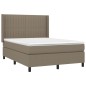 vidaXL Boxspringbett mit Matratze Taupe 140x190 cm Stoff vidaXL Boxspringbett mit Matratze Taupe 140x190 cm Stoff