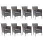vidaXL 9-tlg. Garten-Essgruppe Poly Rattan und Akazienholz Grau vidaXL 9-tlg. Garten-Essgruppe Poly Rattan und Akazienholz Grau