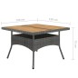 vidaXL 9-tlg. Garten-Essgruppe Poly Rattan und Akazienholz Grau vidaXL 9-tlg. Garten-Essgruppe Poly Rattan und Akazienholz Grau