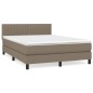 vidaXL Boxspringbett mit Matratze Taupe 140x200 cm Stoff vidaXL Boxspringbett mit Matratze Taupe 140x200 cm Stoff