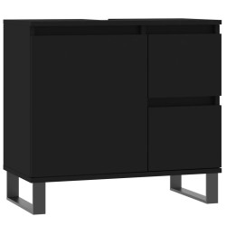 vidaXL Badschrank Schwarz 65x33x60 cm Holzwerkstoff