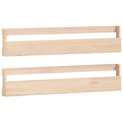 vidaXL Wand-Schuhregale 2 Stk. 110x9x23 cm Massivholz Kiefer