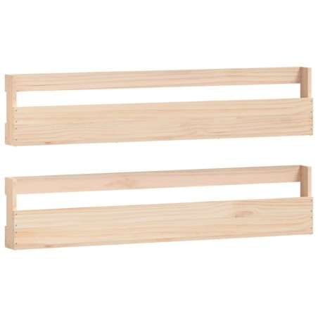 vidaXL Wand-Schuhregale 2 Stk. 110x9x23 cm Massivholz Kiefer
