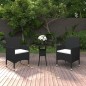 vidaXL 3-tlg. Garten-Essgruppe Poly Rattan Schwarz vidaXL 3-tlg. Garten-Essgruppe Poly Rattan Schwarz