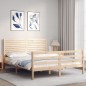 vidaXL Massivholzbett mit Kopfteil vidaXL Massivholzbett mit Kopfteil