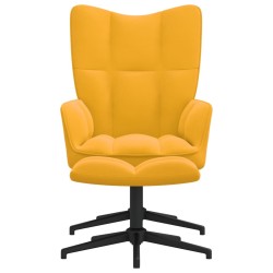 vidaXL Relaxsessel mit Hocker Senfgelb Samt