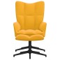 vidaXL Relaxsessel mit Hocker Senfgelb Samt vidaXL Relaxsessel mit Hocker Senfgelb Samt