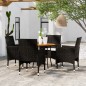 5-tlg. Garten-Essgruppe Poly Rattan Schwarz 5-tlg. Garten-Essgruppe Poly Rattan Schwarz