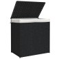 vidaXL Wäschekorb mit 2 Fächern Schwarz 53x35x57 cm Poly Rattan vidaXL Wäschekorb mit 2 Fächern Schwarz 53x35x57 cm Poly Rattan
