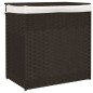vidaXL Wäschekorb mit 2 Fächern Dunkelbraun 53x35x57 cm Poly Rattan vidaXL Wäschekorb mit 2 Fächern Dunkelbraun 53x35x57 cm Poly Rattan