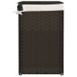 vidaXL Wäschekorb mit 2 Fächern Dunkelbraun 53x35x57 cm Poly Rattan vidaXL Wäschekorb mit 2 Fächern Dunkelbraun 53x35x57 cm Poly Rattan