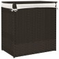 vidaXL Wäschekorb mit 2 Fächern Dunkelbraun 53x35x57 cm Poly Rattan vidaXL Wäschekorb mit 2 Fächern Dunkelbraun 53x35x57 cm Poly Rattan