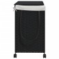 vidaXL Wäschekorb mit Rollen Schwarz 60x35x60,5 cm Rattan vidaXL Wäschekorb mit Rollen Schwarz 60x35x60,5 cm Rattan
