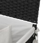 vidaXL Wäschekorb mit Rollen Schwarz 60x35x60,5 cm Rattan vidaXL Wäschekorb mit Rollen Schwarz 60x35x60,5 cm Rattan