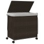 vidaXL Wäschekorb mit Rollen Dunkelbraun 60x35x60,5 cm Rattan vidaXL Wäschekorb mit Rollen Dunkelbraun 60x35x60,5 cm Rattan