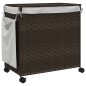 vidaXL Wäschekorb mit Rollen Dunkelbraun 60x35x60,5 cm Rattan vidaXL Wäschekorb mit Rollen Dunkelbraun 60x35x60,5 cm Rattan